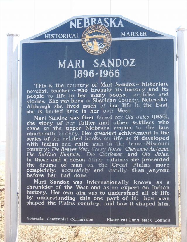 Mari Sandoz (1896-1966) Historical Marker &middot; <small></small>